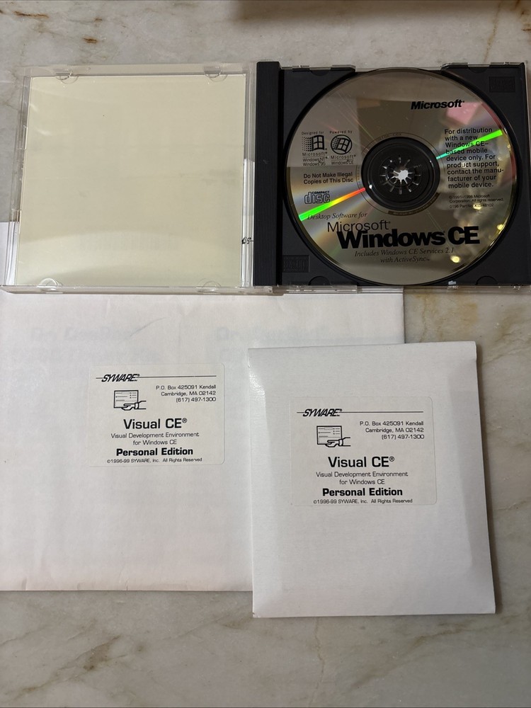 Microsoft Windows CE 2.1 W/ ActiveSync CD & Visual CE Disc