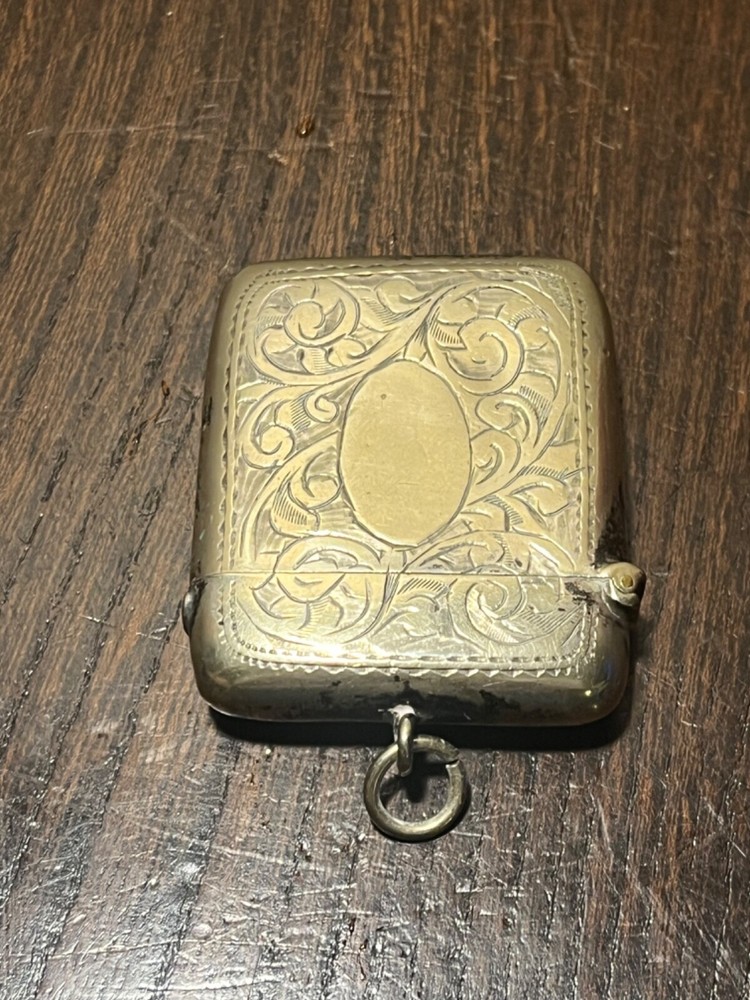 Antique Silver Metal Vesta Case