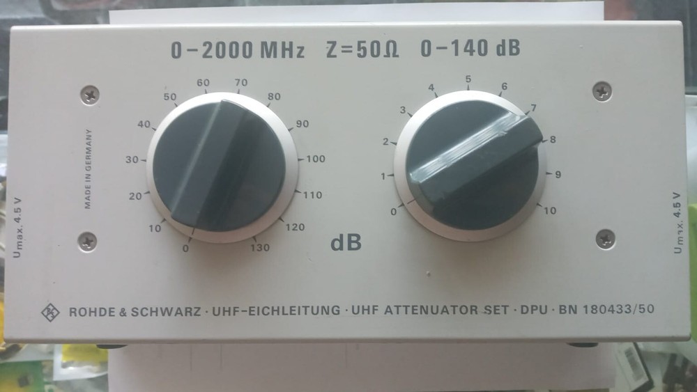 ROHDE & SCHWARZ UHF VARIABLE ATTENUATOR 2 GHz 140dB fully tested