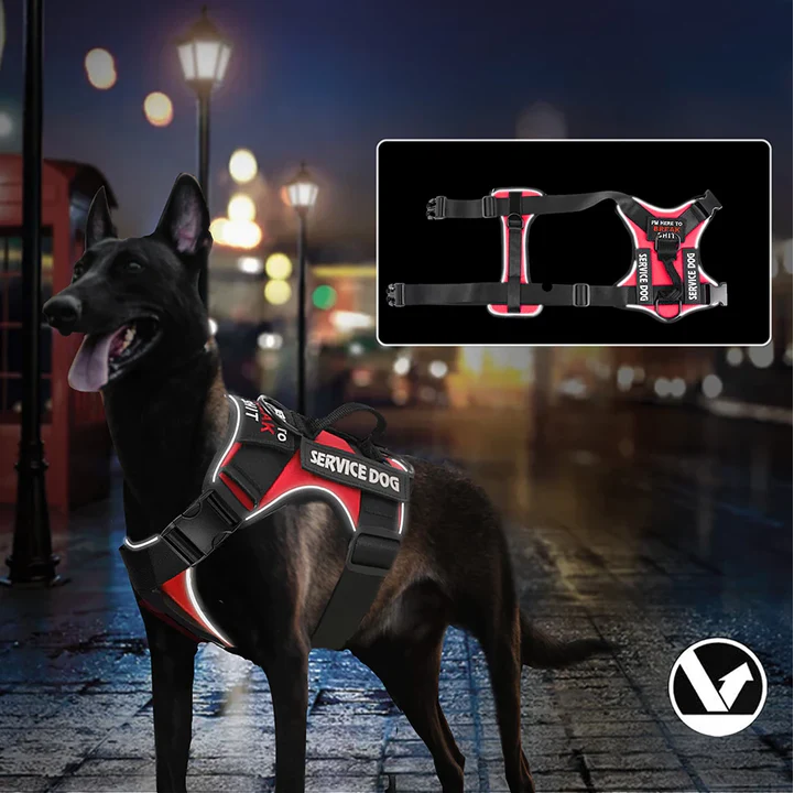 Reflective Tactical Dog Vest Working Dog Military Harness with Handle No-Pull