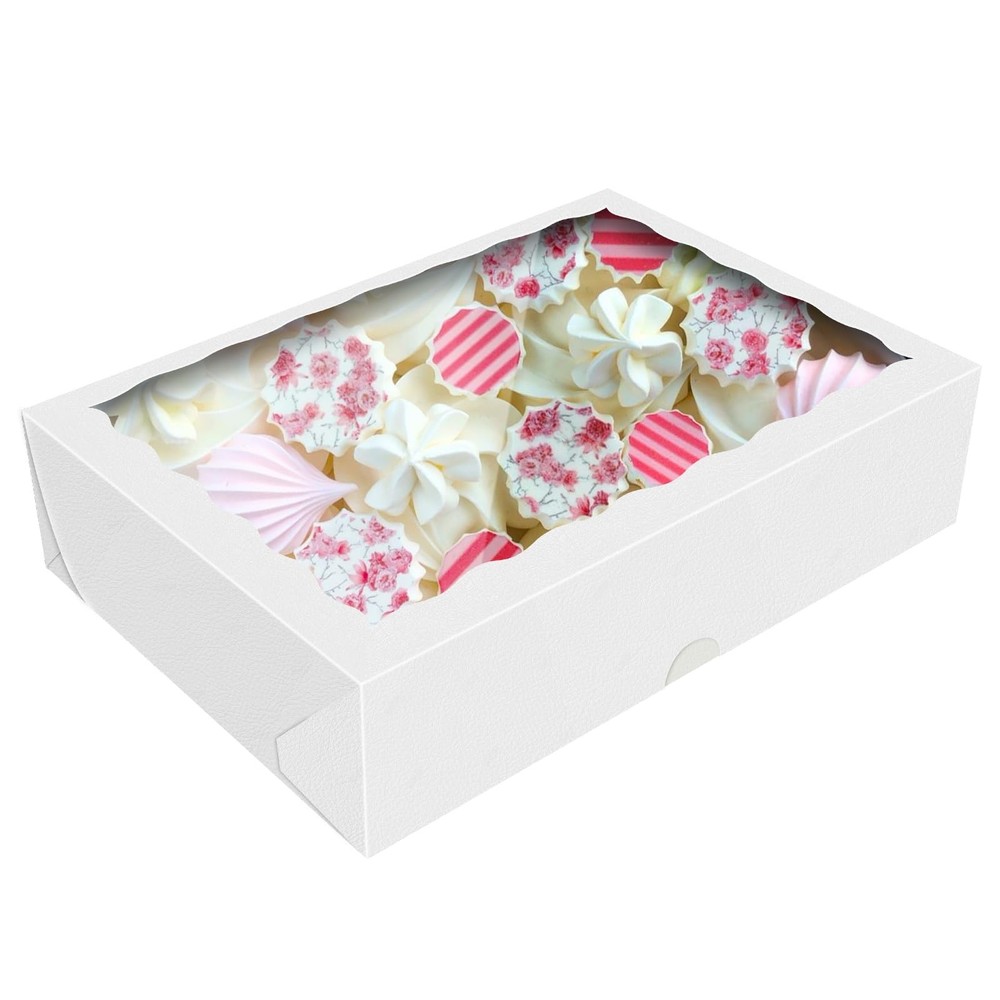30pcs 10 x 7 x 2.5Inches Cookie Boxes with Window, Bakery Boxes, Cake Box, Tr...