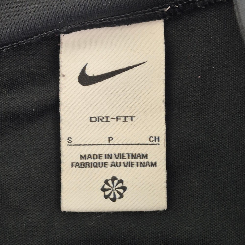 NIKE Track Jacket Small Black Men's Polyester DRI-FIT Pullover Activewear