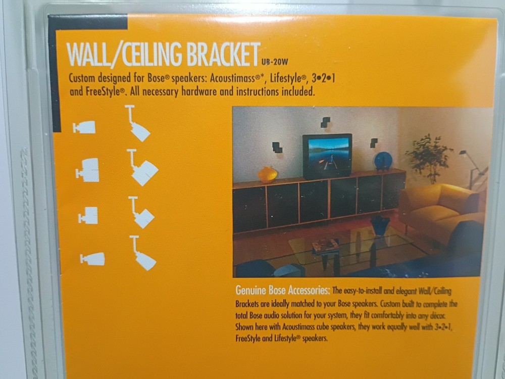 Genuine Bose ~ UB-20W ~ Wall/Ceiling Speaker Mounting Bracket ~ White