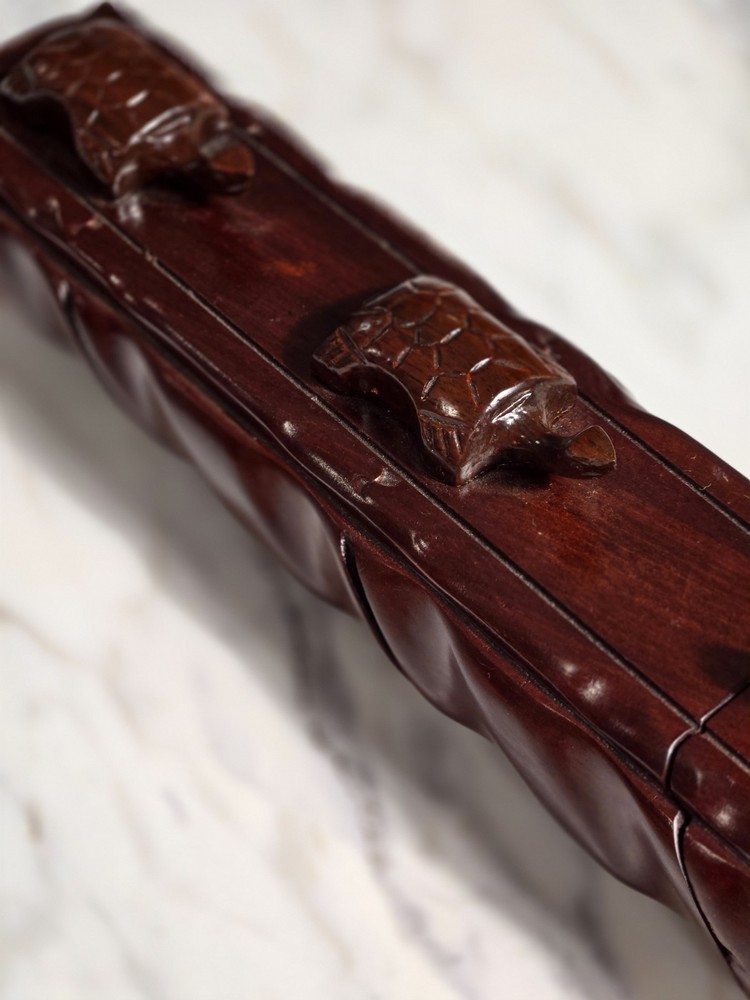 Rosewood Turtle Design Chopstick Holder C2