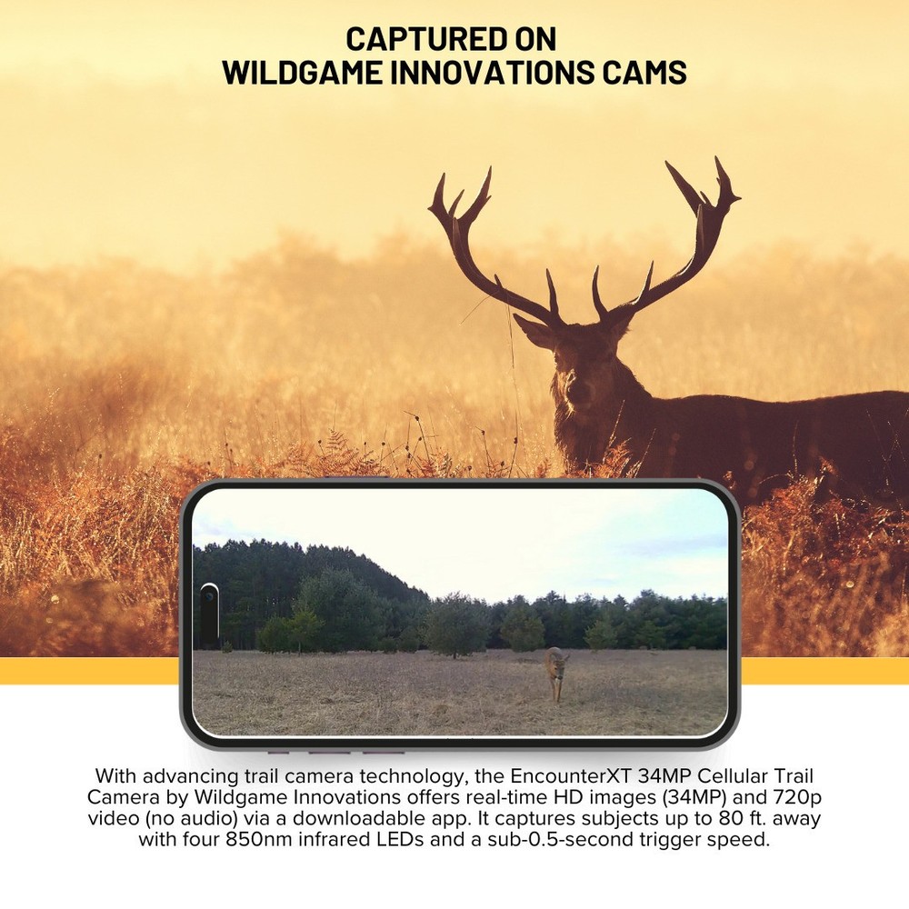 Wildgame Innovations Encounter XT Cellular 34MP Trail Camera Bundle