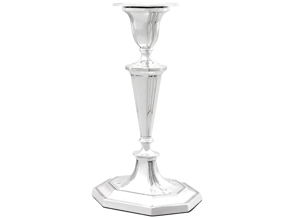 Sterling Silver Candlesticks Antique George V (1912)