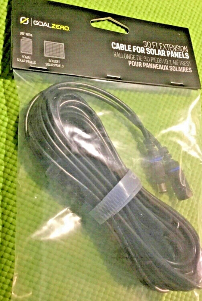 GOAL ZERO Boulder 8mm Input 30' Ext Cable connects Yeti, Sherpa to Solar panel