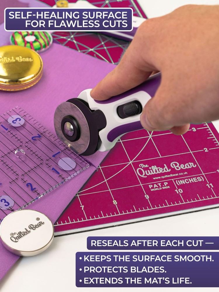 Rotating Cutting Mat 12" x 12" - Locking & Rotating Self Healing Cutting Boar...