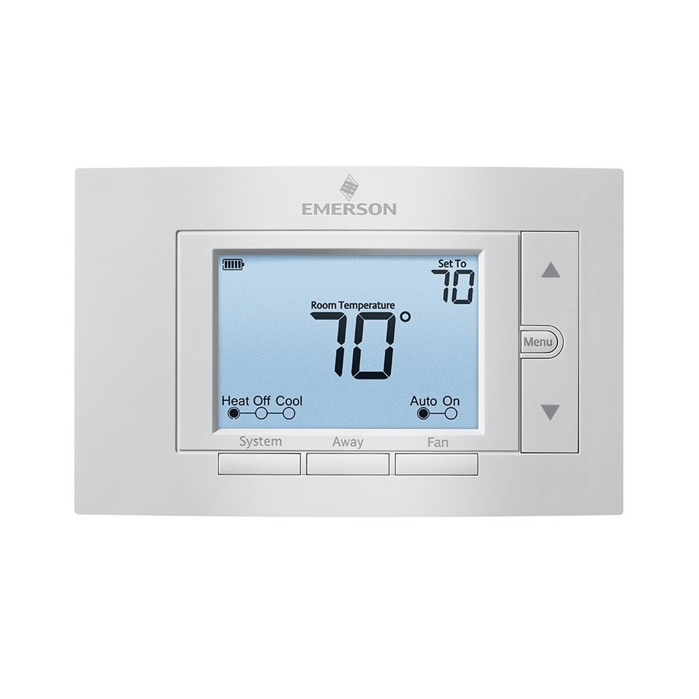 Emerson Non Programmable Digital Thermostat with Backlit Display and Keypad Lock