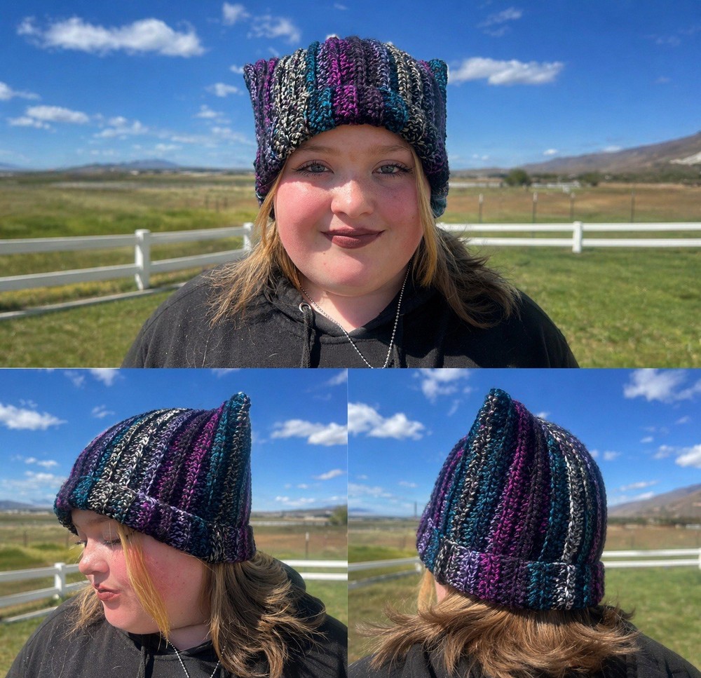 Handmade Crochet Cat-Ear Beanie