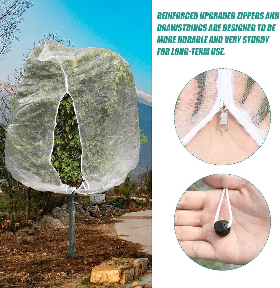 10ftx10ft Large Fruit Tree Netting Bags, Bird for Trees White