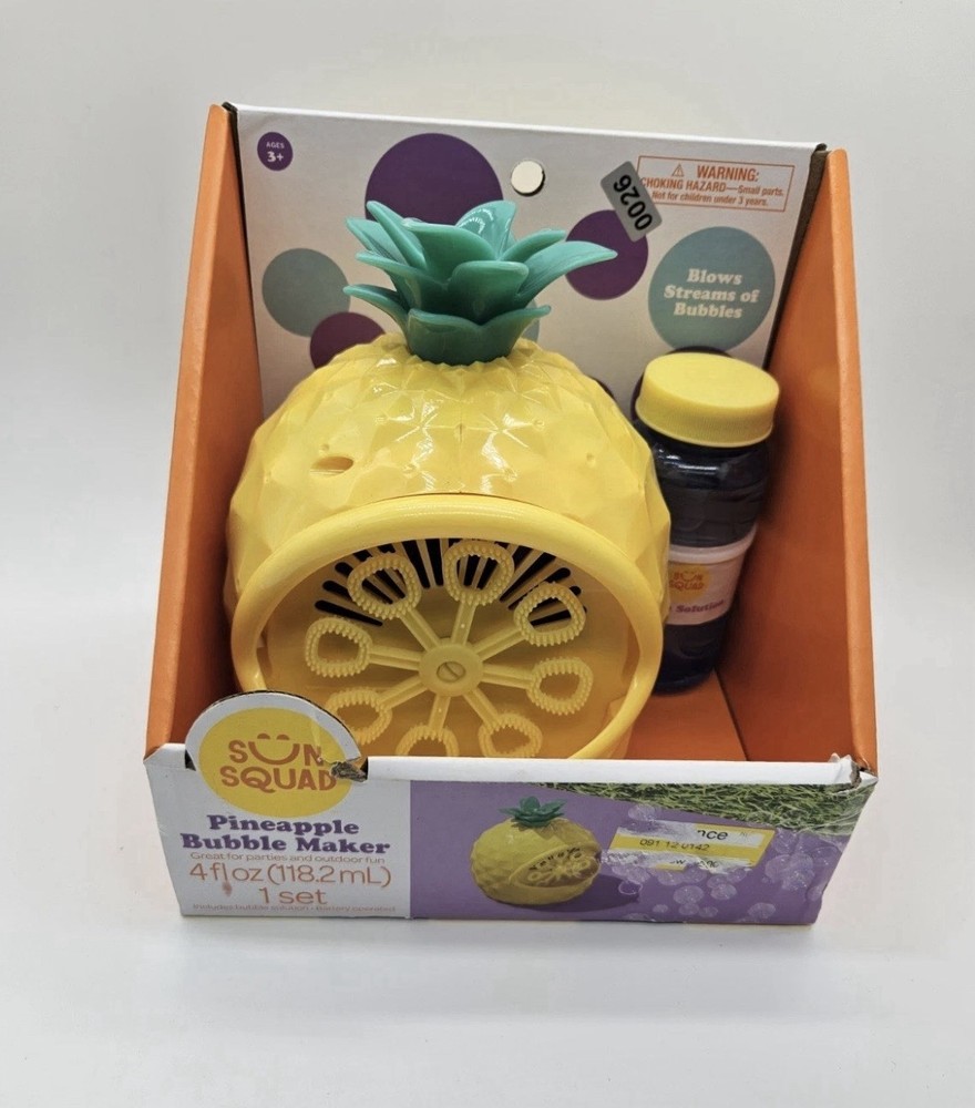 Bubble Maker - Sun Squad™ Pineapple - Battery Bubble Blower - New in Box