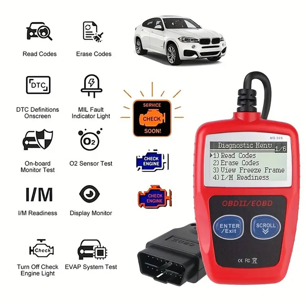 Upgraded MS309 OBD2 OBDII EOBD Code Reader - Car Diagnostic Tool