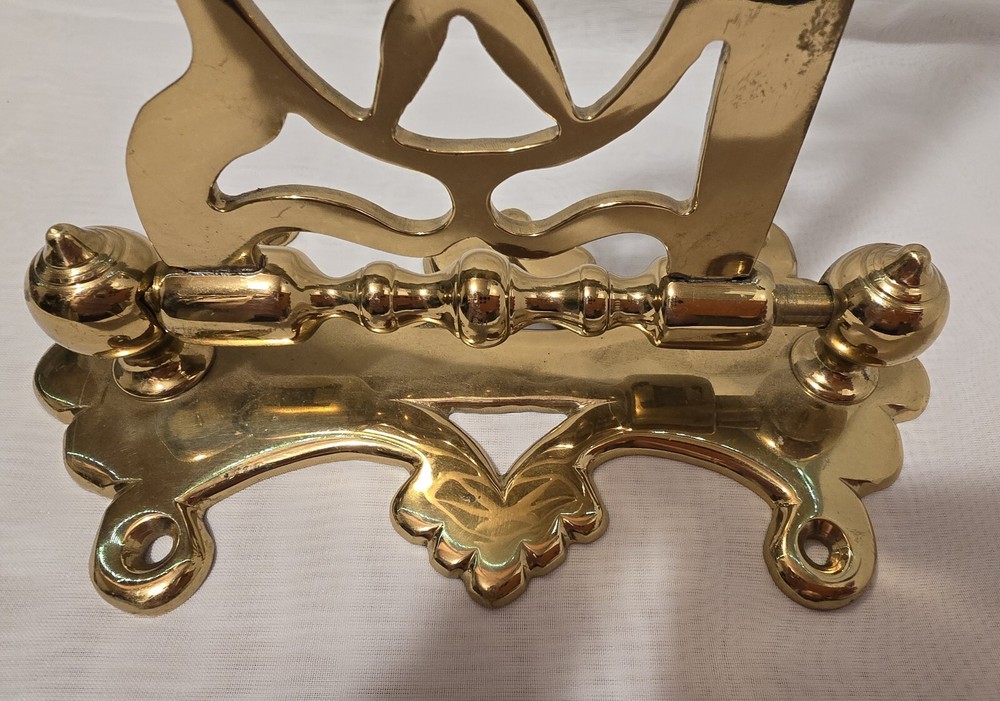Large Victorian Brass Fireplace Sway Bracket Crane Hook