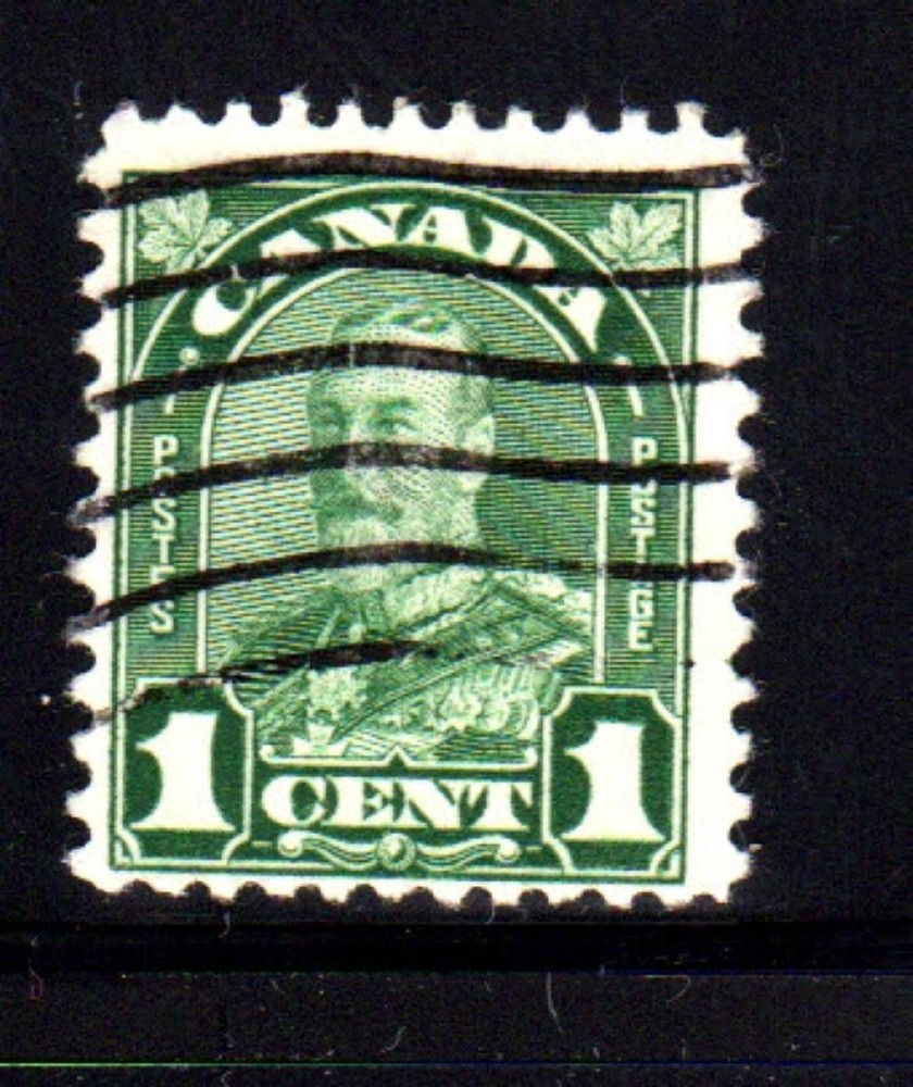 CANADA #163  1 CENT KING GEORGE V  ARCH/LEAF ISSUE  USED   c