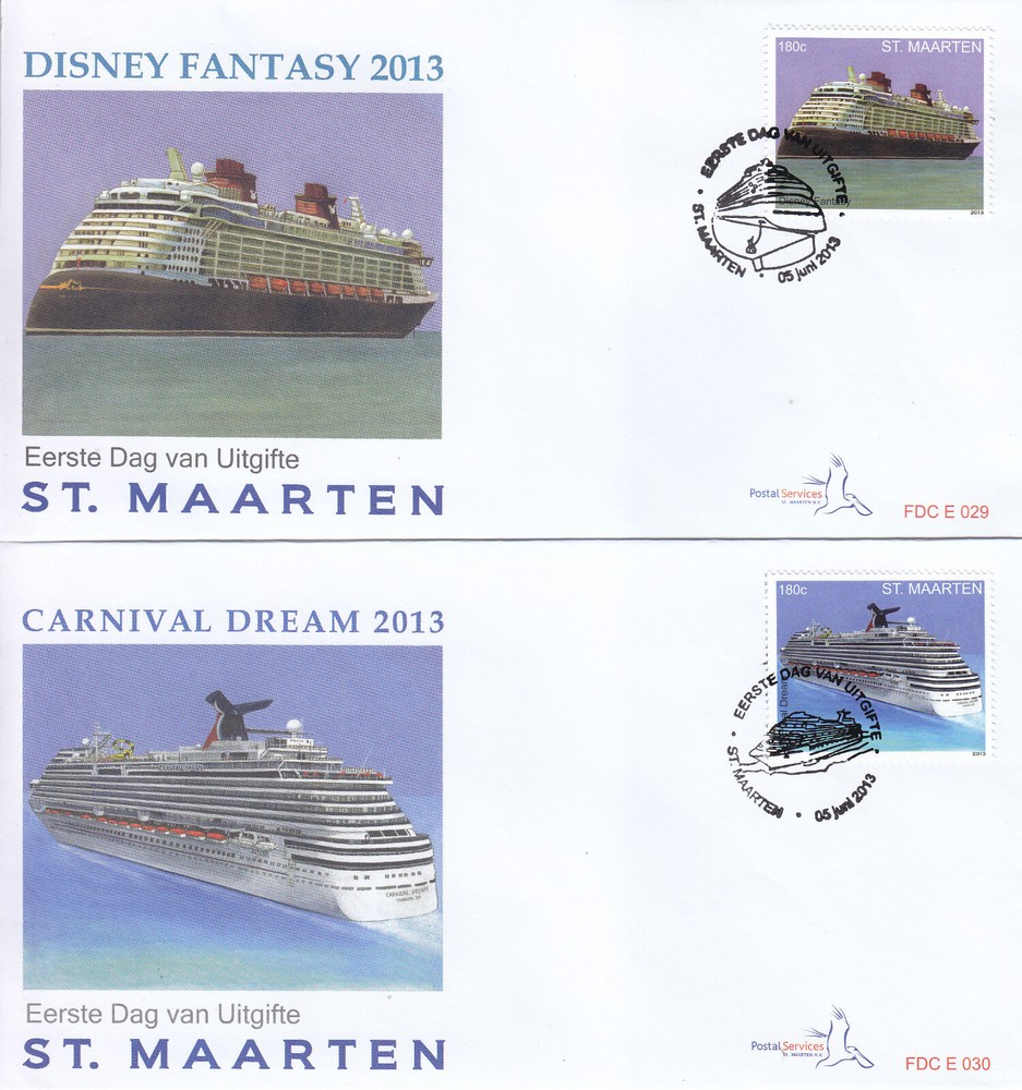 Sint Maarten Issue FDC 2013 (29-30) Ships