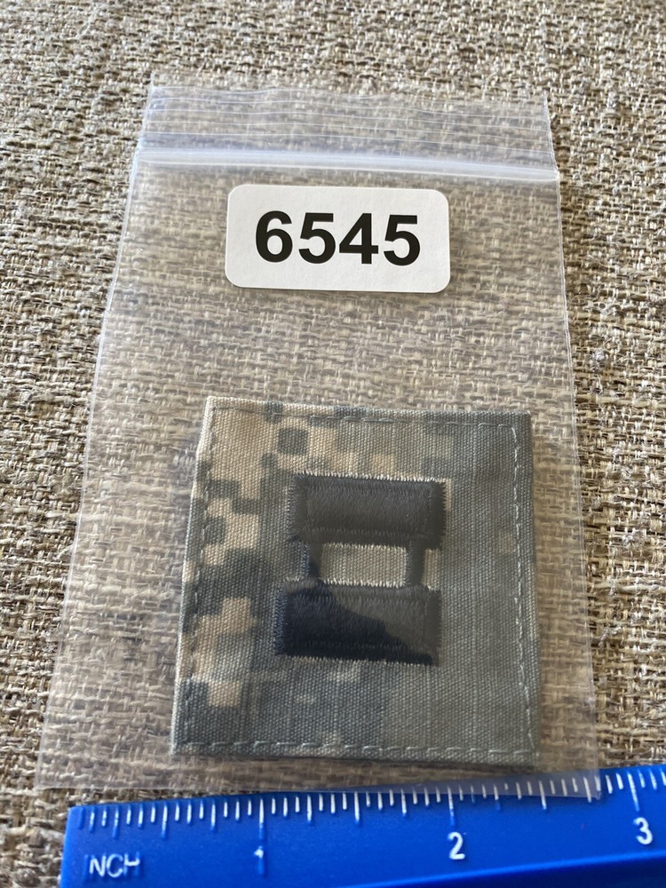 US Army Captain CPT O-3 Rank ACU Hook / Loop Pattern Military Patch INV6545