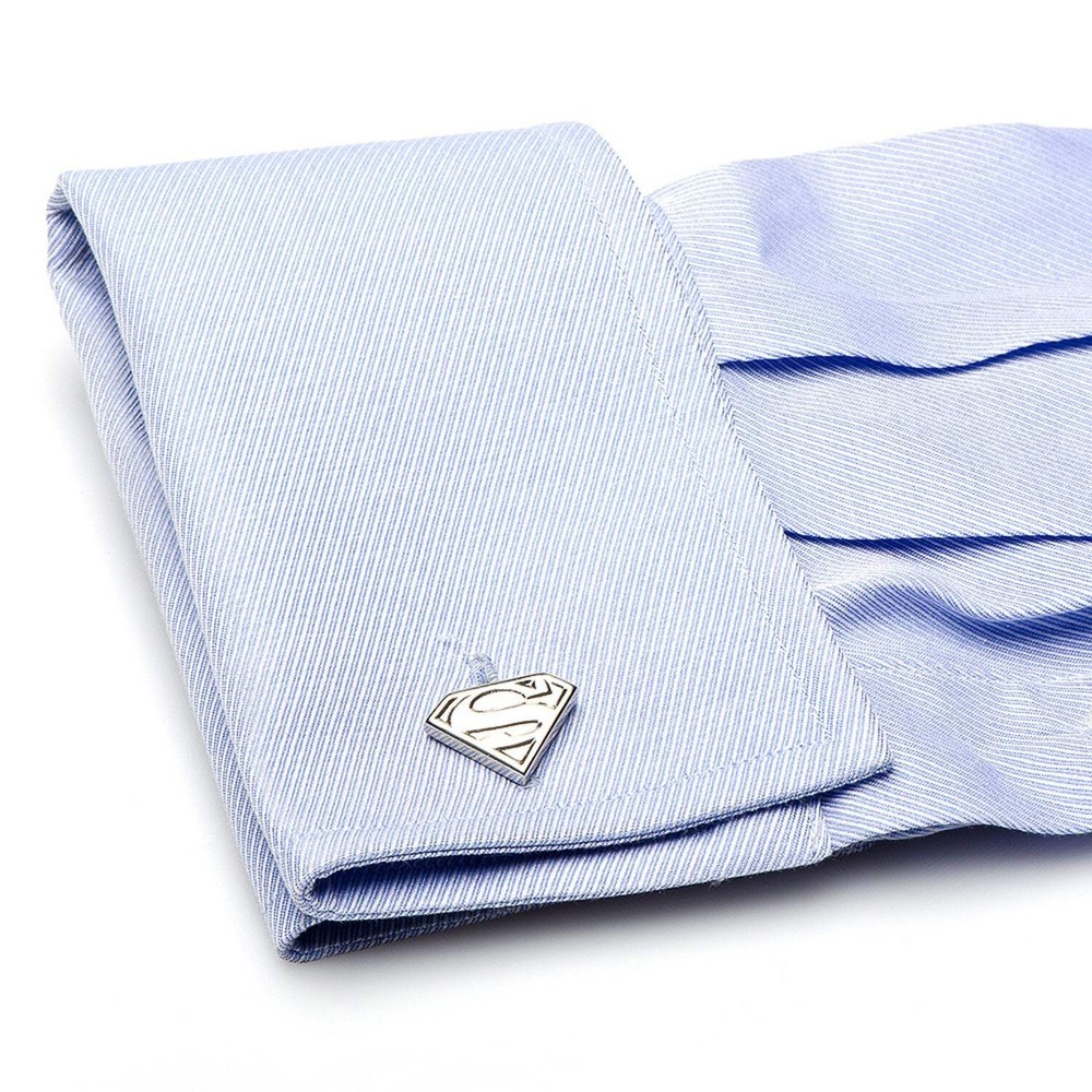 DC Superman Shield Silver Cufflinks