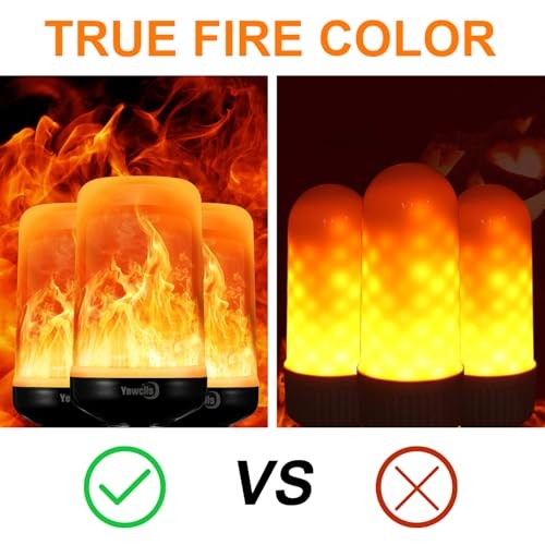 Flame Light Bulbs 4 Modes Flickering Light Bulbs E26 Bulb for 2 Pack-yellow-e26