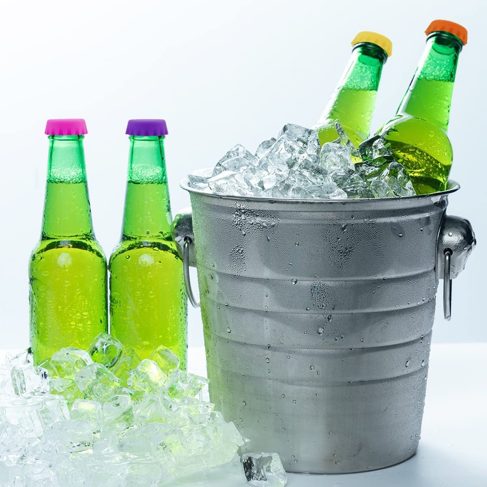 24 PCS Silicone Rubber Bottle Caps, 12 Colors Reusable Beer Caps for Home Bre...