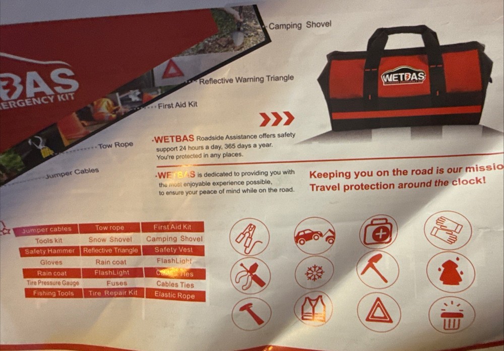 Watbas Roadside Emergency Kit Bag Set