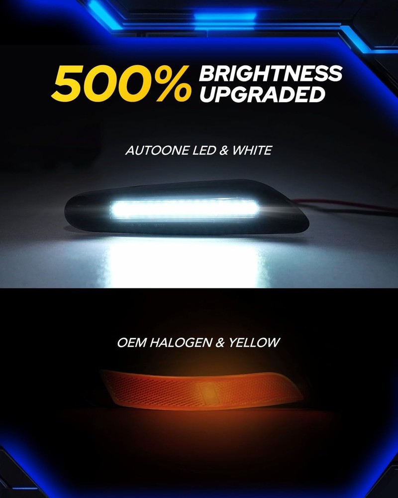 AUTOONE Dynamic & Sequential White LED Side Marker Lights for BMW E84 E81 E82...