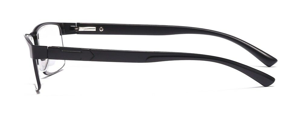 4 Pack Mens Rectangular Metal Frame Classic Reading Glasses Spring Hinge Readers