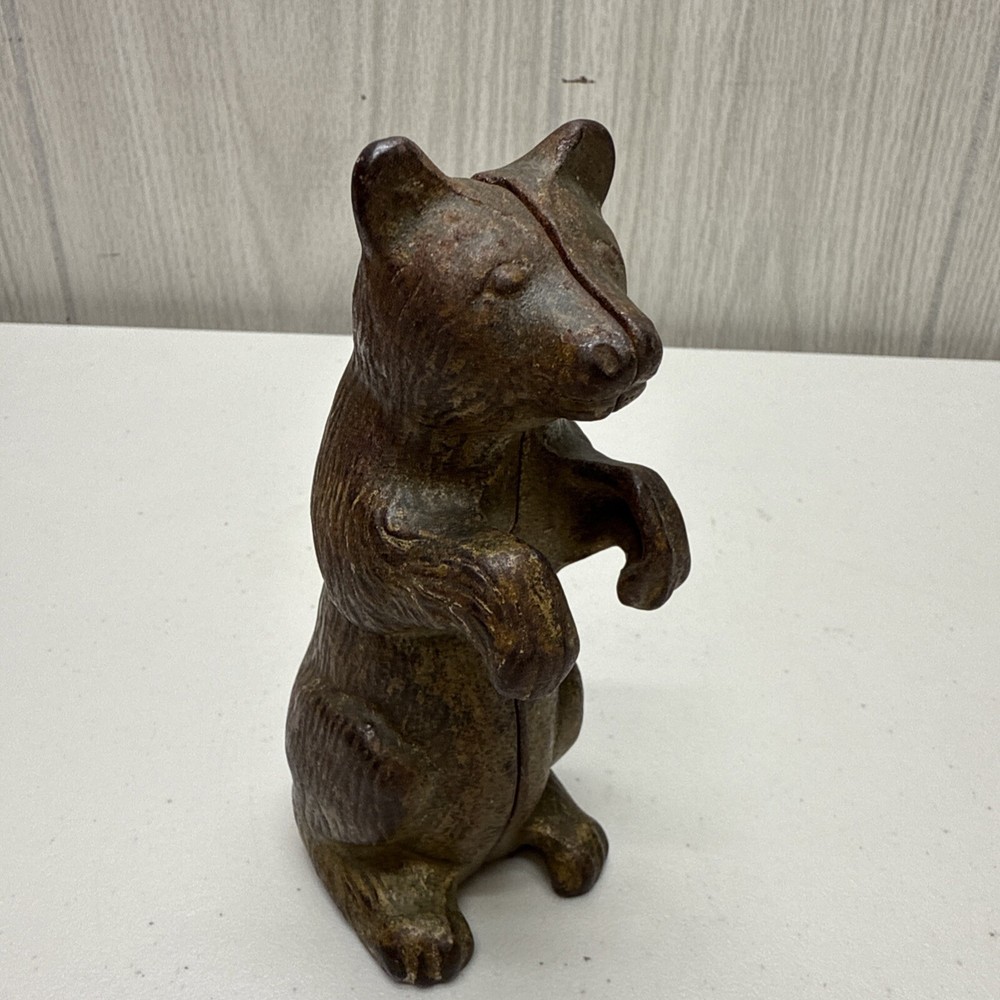 Cast Iron Standing Bear Bank "Begging Bear"