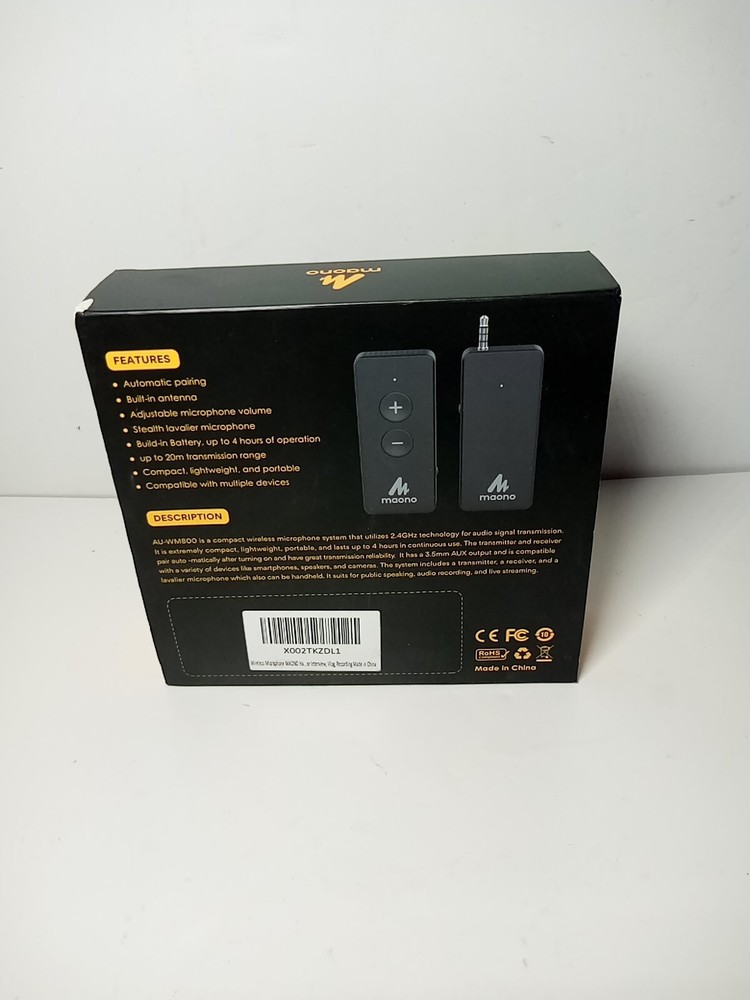 MAONO Mini Wireless Microphone System Lavalier Lapel Mic System AU-WM800