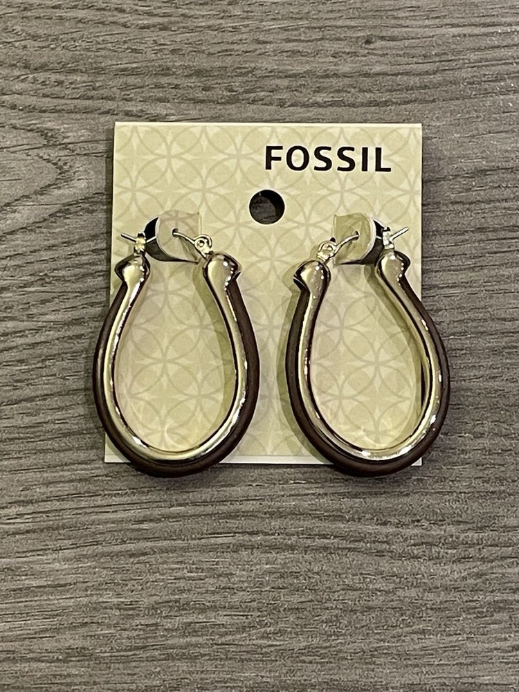 Fossil Native Drop Earrings Hoop Nee With Tags