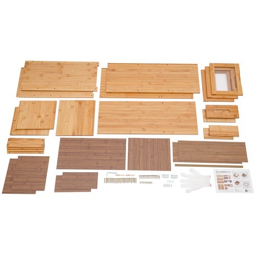 Kitchen Pantry Sideboard Bamboo Storage Cabinet Buffet Pantry with Doors &Drawer