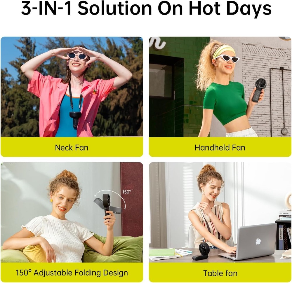 Handheld Fan Life7 – Ultimate Flexibility: High-Power Motor, LED Display, 19....