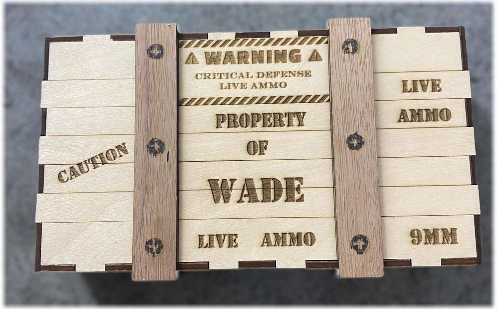 9mm 50 Round Personalized Ammo Crate