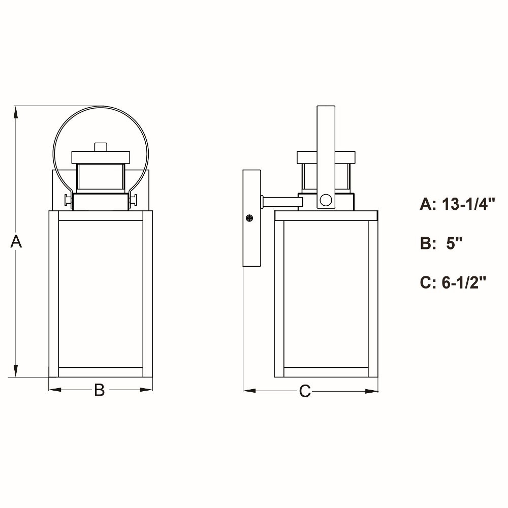 Medinah 1-Light Outdoor Motion Sensor in Transitional and Rectangular Style