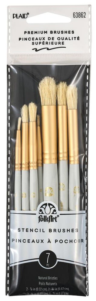 FolkArt Short Handle Stencil Brush Set 7/Pkg