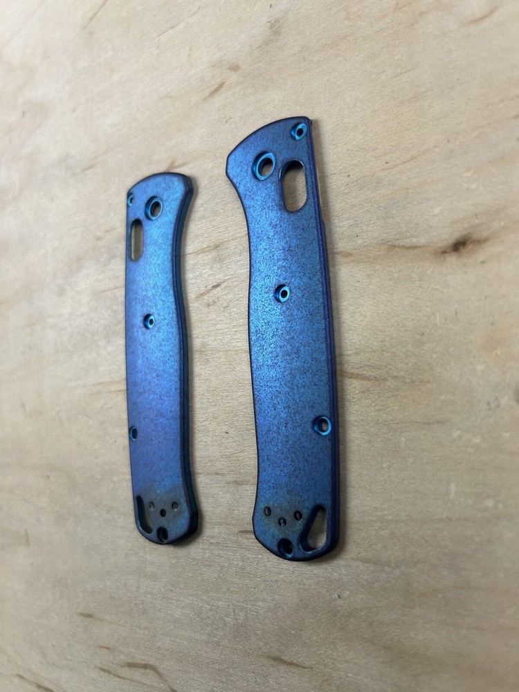 Custom Antique Anodized Titanium Benchmade Bugout Handle Scales