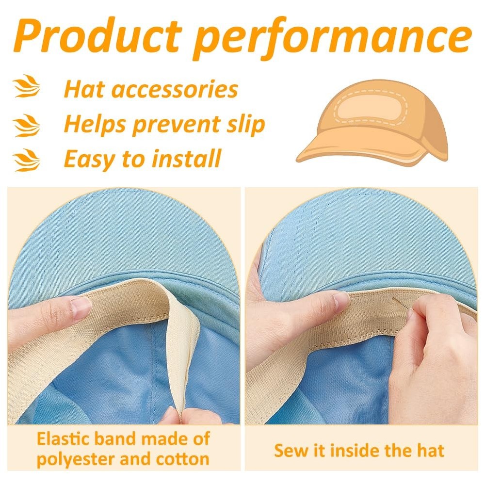 BENECREAT 8pc 2-Color Hat Size Tape Liner, Polyester Paste Medium, 2 Colors