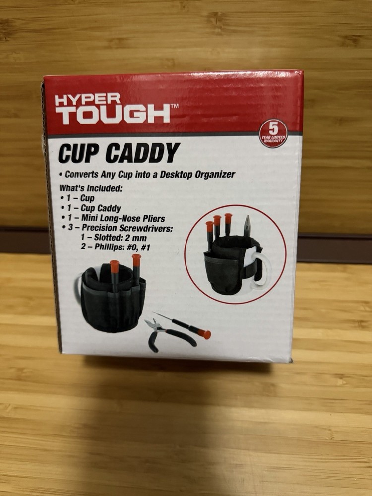 Hyper Tough Cup Caddy Desktop Organizer (Cup & Tools Included) + FREE Flashlight