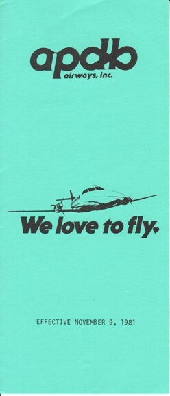 Apollo Airways timetable 1981/11/09