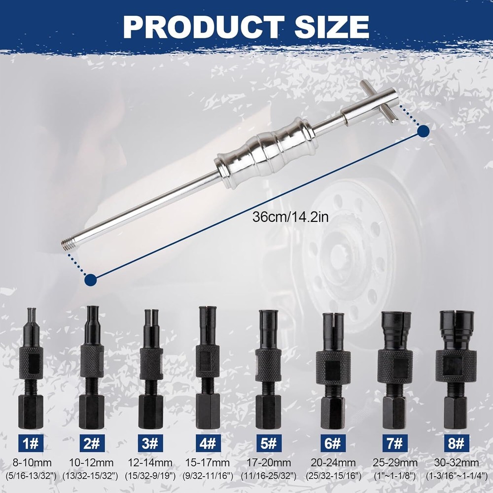 9PCS Blind Hole Collet Bearing Puller Set, Puller Set with Retractable Collet