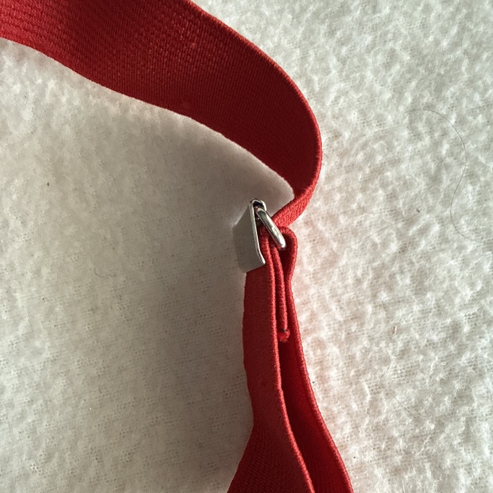 Suspenders for Men Adjustable with Sliders One Size Solid Red Stretch X Back
