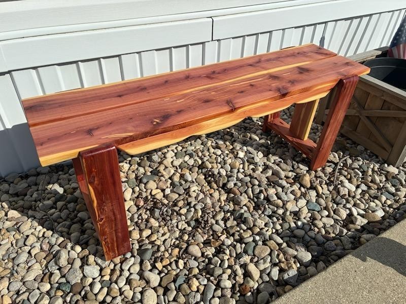 Handmade Reclaimed Eastern Red Cedar Bench