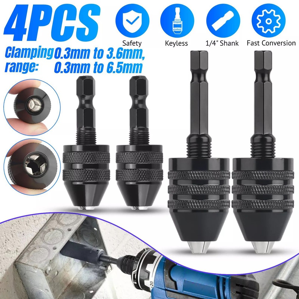 1:4-inch hex shank Versatile Conversion Drill chuck for cordless screwdrivers