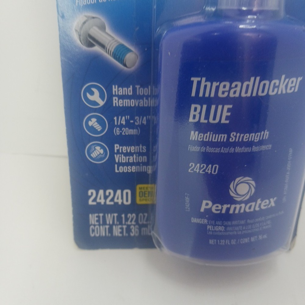 Permatex 24240 Blue Threadlocker Medium Strength Thread locker NIP