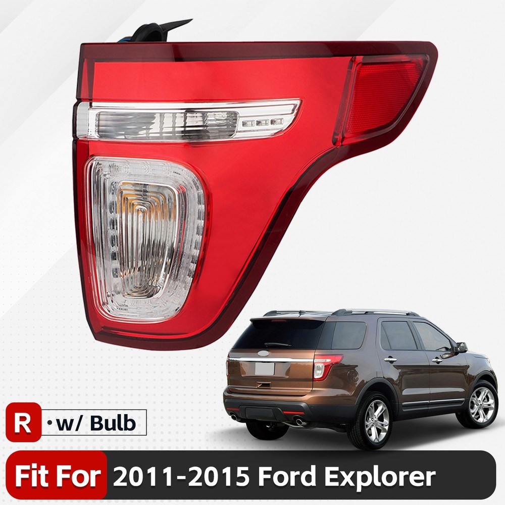 LED Tail Light For 2011-2015 Ford Explorer Red Clear W/ Bulbs Right Passenger RH