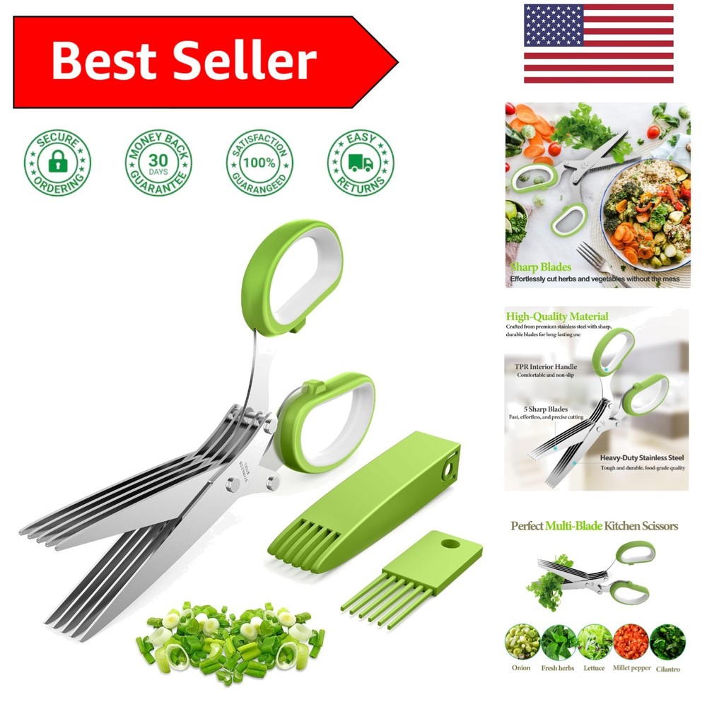 Stylish and Practical 5-Blade Herb Scissors - Perfect Gift for Culinary Lovers
