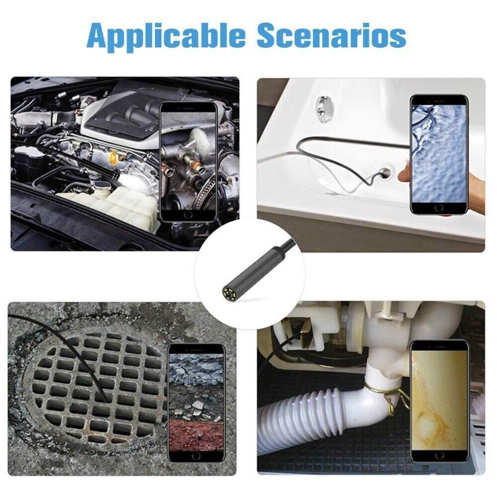 2M USB Snake Endoscope Borescope HD Inspection Camera Scope for Android 7mm