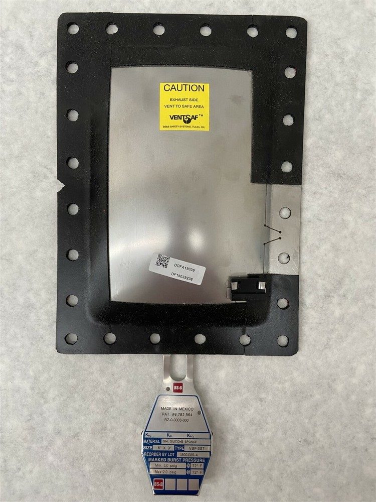 BS&B Vent-Saf VSP-0ST Explosion Vent Panel 6" x 9"