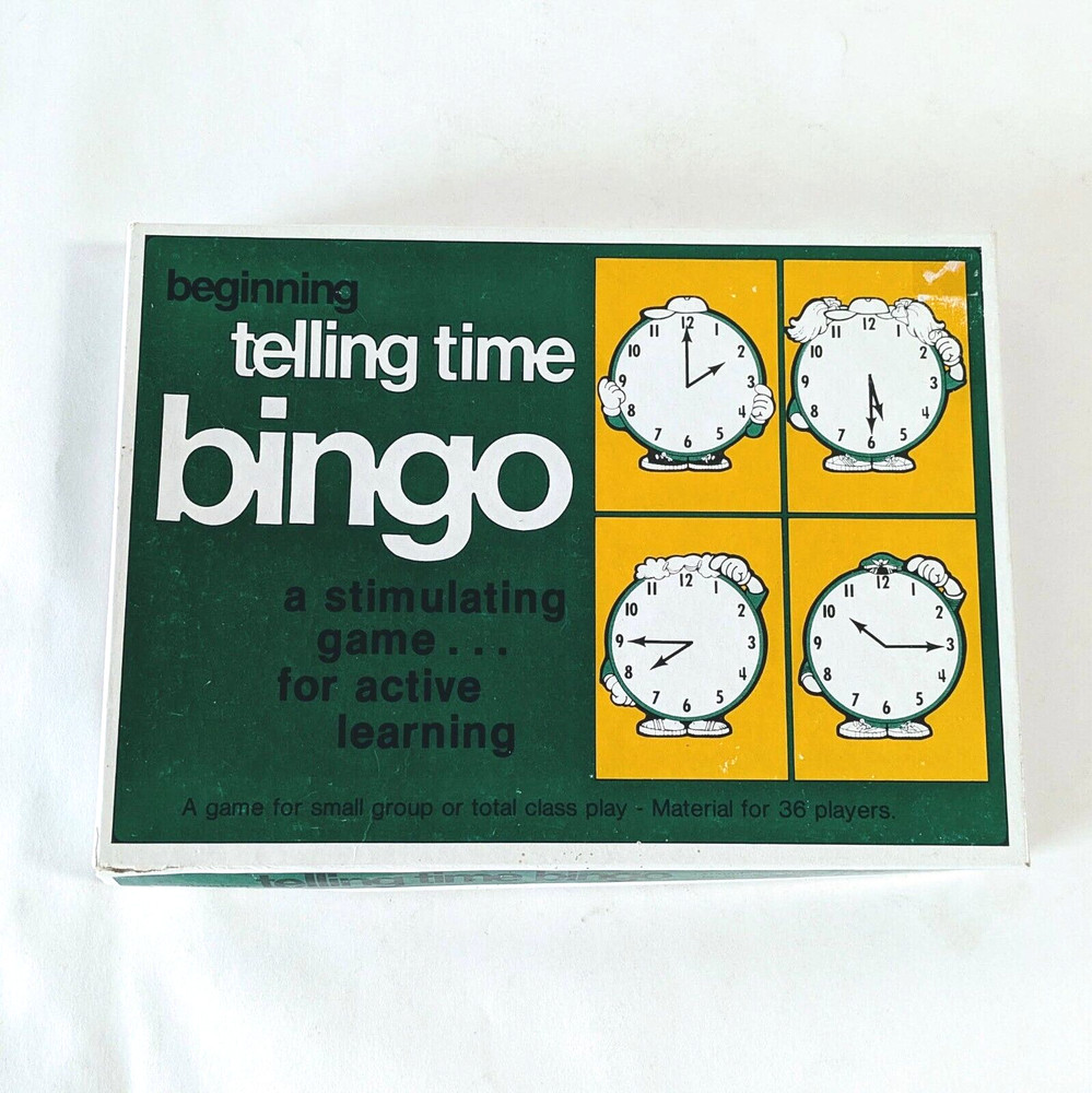 1977 Game Beginning Telling Time Bingo