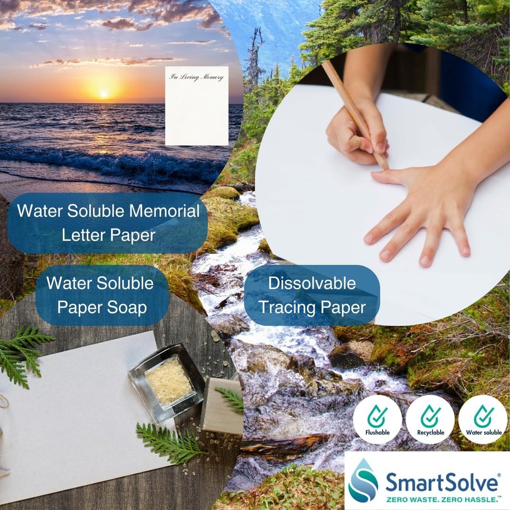 SmartSolve 2 pt. Water-Soluble Bio-Based Paper | Dissolves Quickly in Water |...